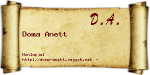 Doma Anett névjegykártya